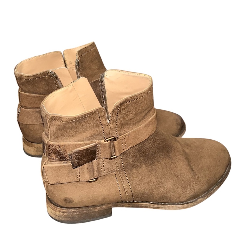Franco Sarto Women’s ‘Kacey’ Brown Leather Zip Up Casual Booties Sz-7